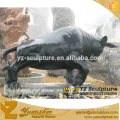 black hand carved stone of bull statue for garden decoration